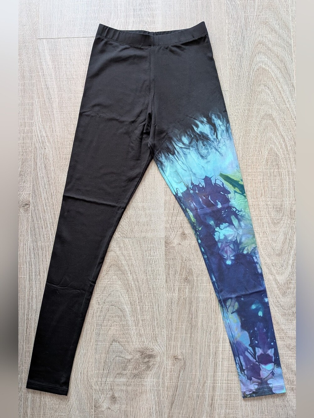 Daub + Design Hand Dyed Black Blue High Waisted Leggings Canada Made XS